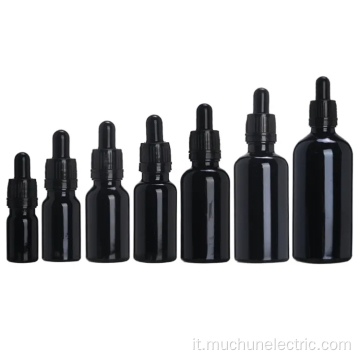 Essence Essence Lussuoso lussuoso Black Round Dropper Glass Bottles